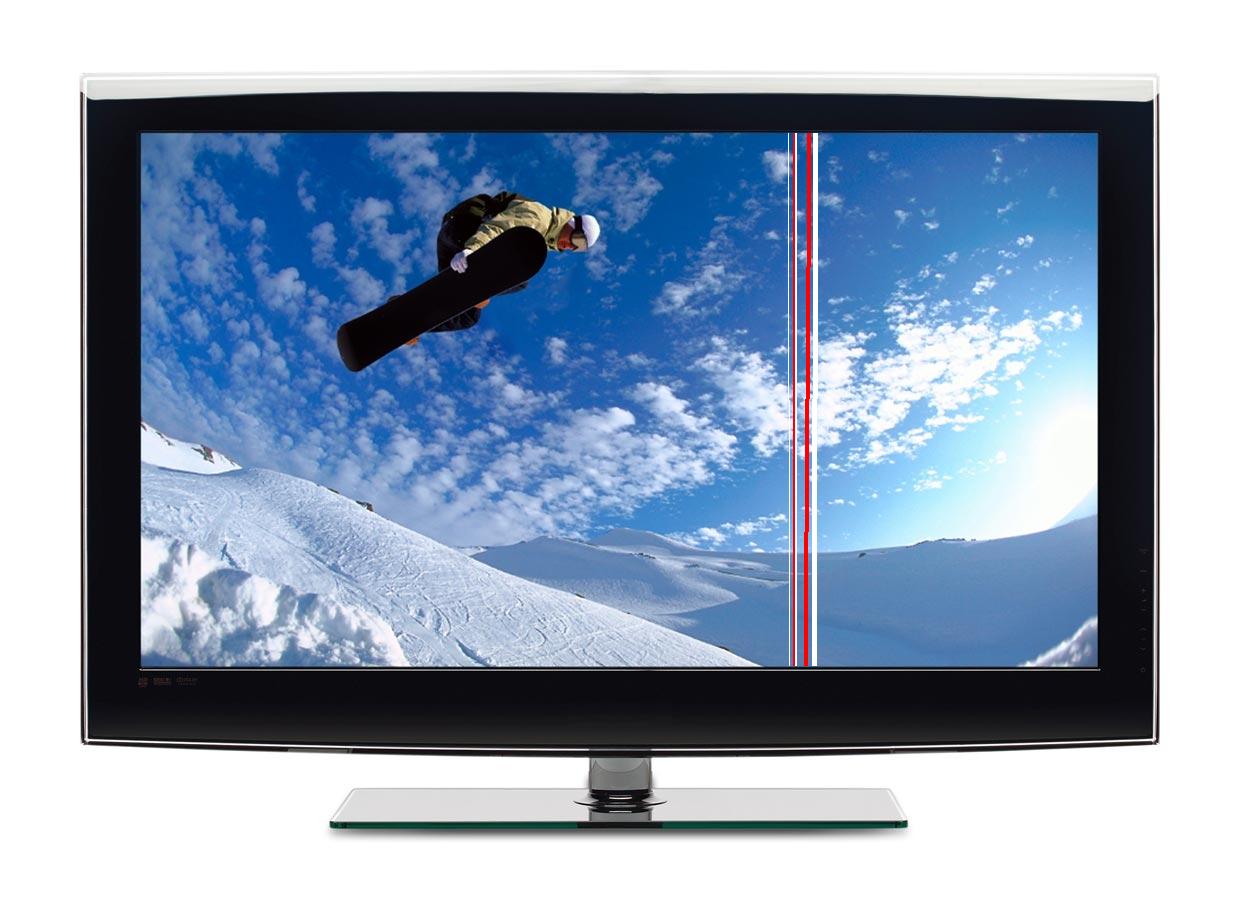 Телевизор показывает зеленым цветом